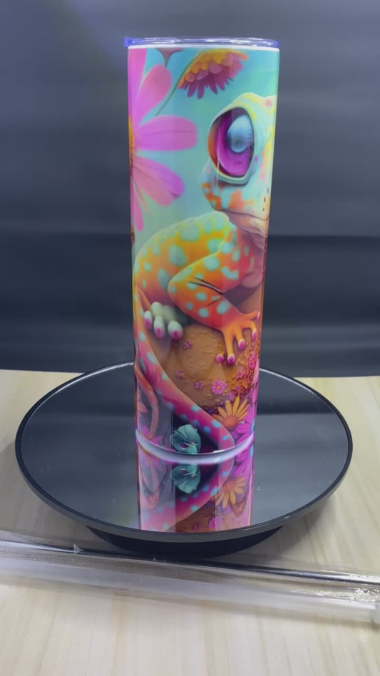 Colorful Gecko Tumbler - 3D